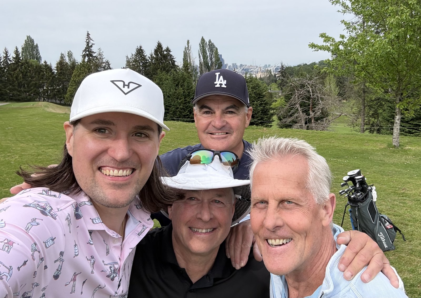 Trevor Johnson with Mark Steele, Pat and Fred Miller at the West Seattle Open, May 2026